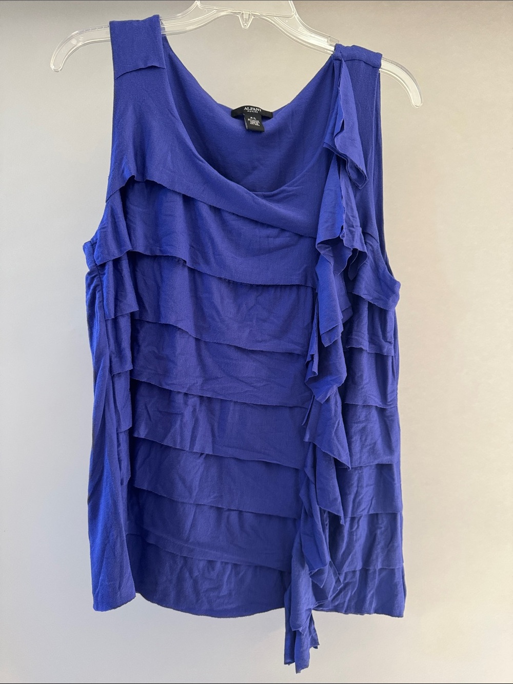 Alfani Purple Blue Ruffle Layered Sleeveless Top